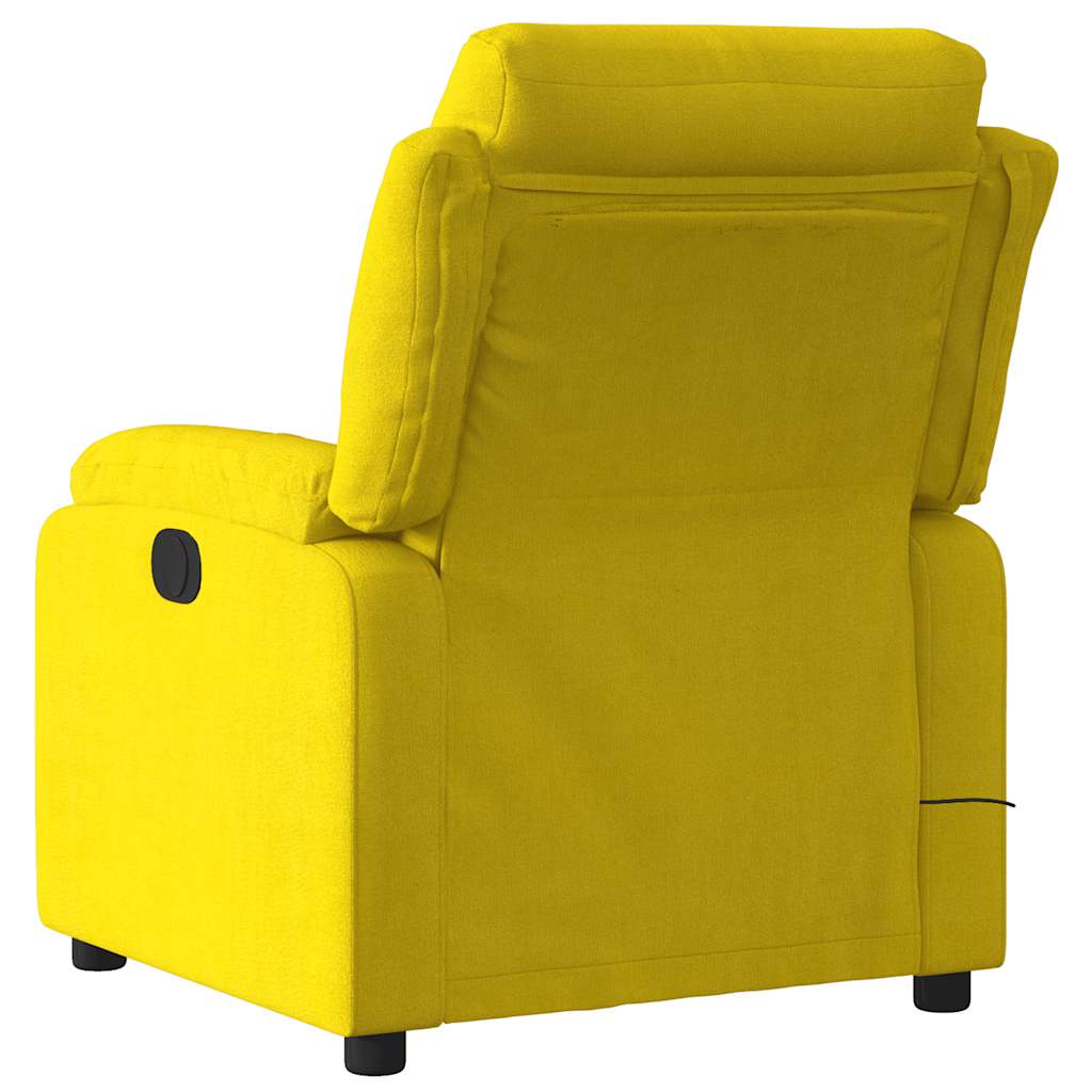 Poltrona de massagens reclinável elétrica veludo amarelo