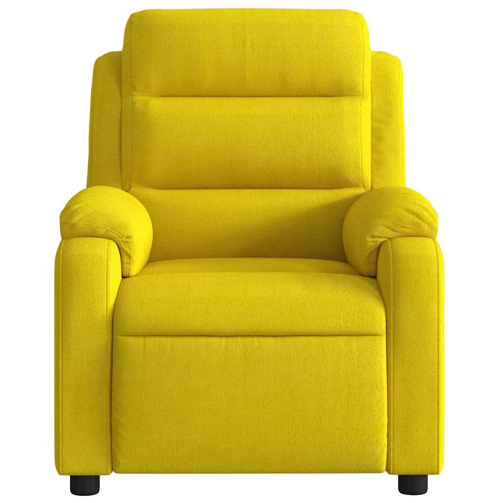 Poltrona de massagens reclinável elétrica veludo amarelo