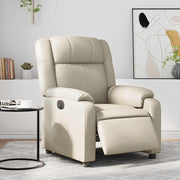 Poltrona reclinável elétrica couro artificial cor creme