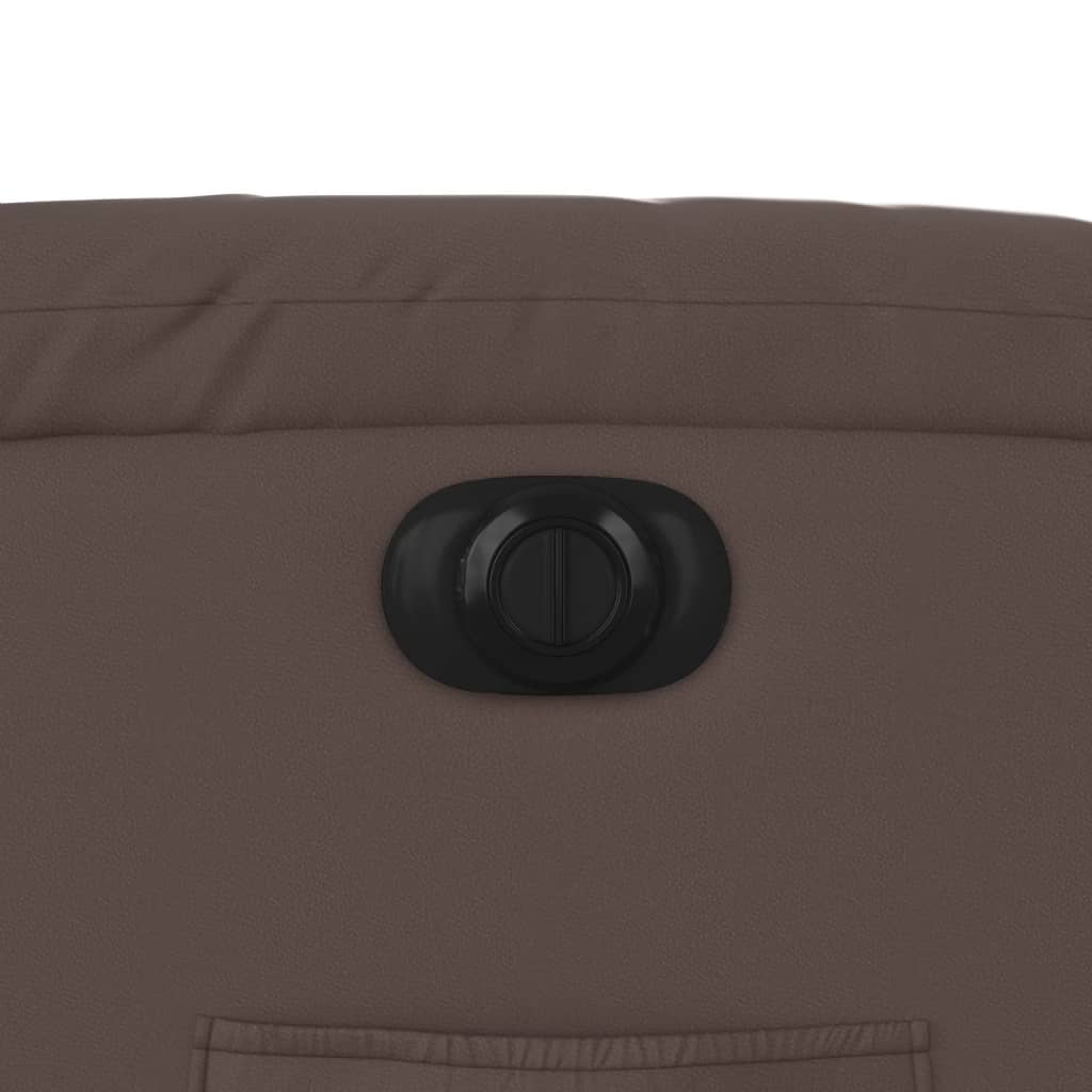 Poltrona reclinável elétrica couro artificial castanho