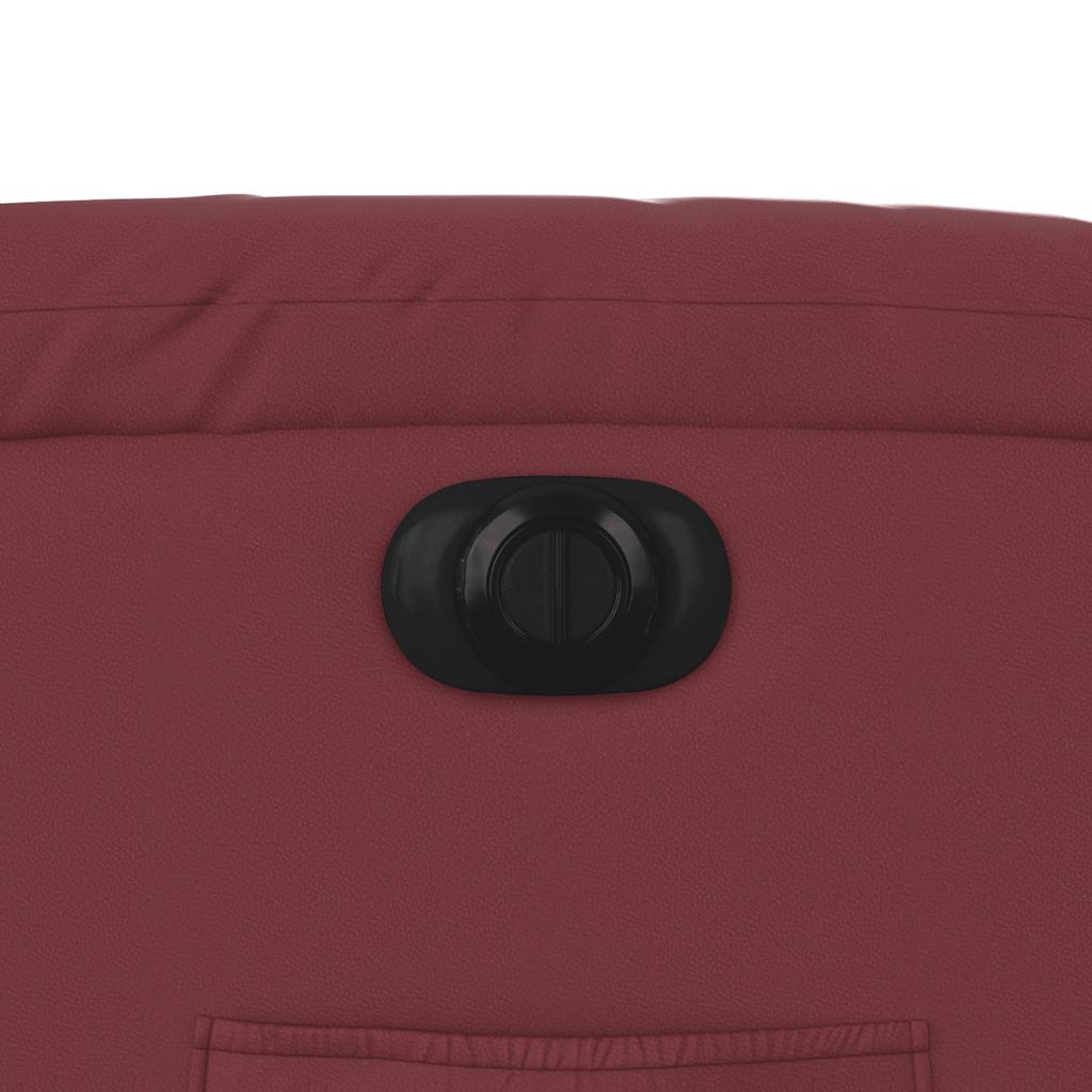 Poltrona reclinável elétrica couro artificial vermelho tinto
