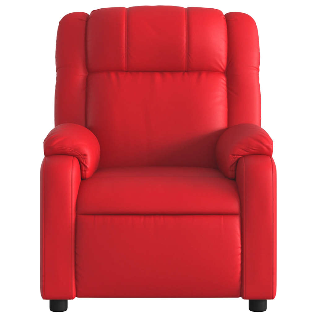 Poltrona reclinável elétrica couro artificial vermelho