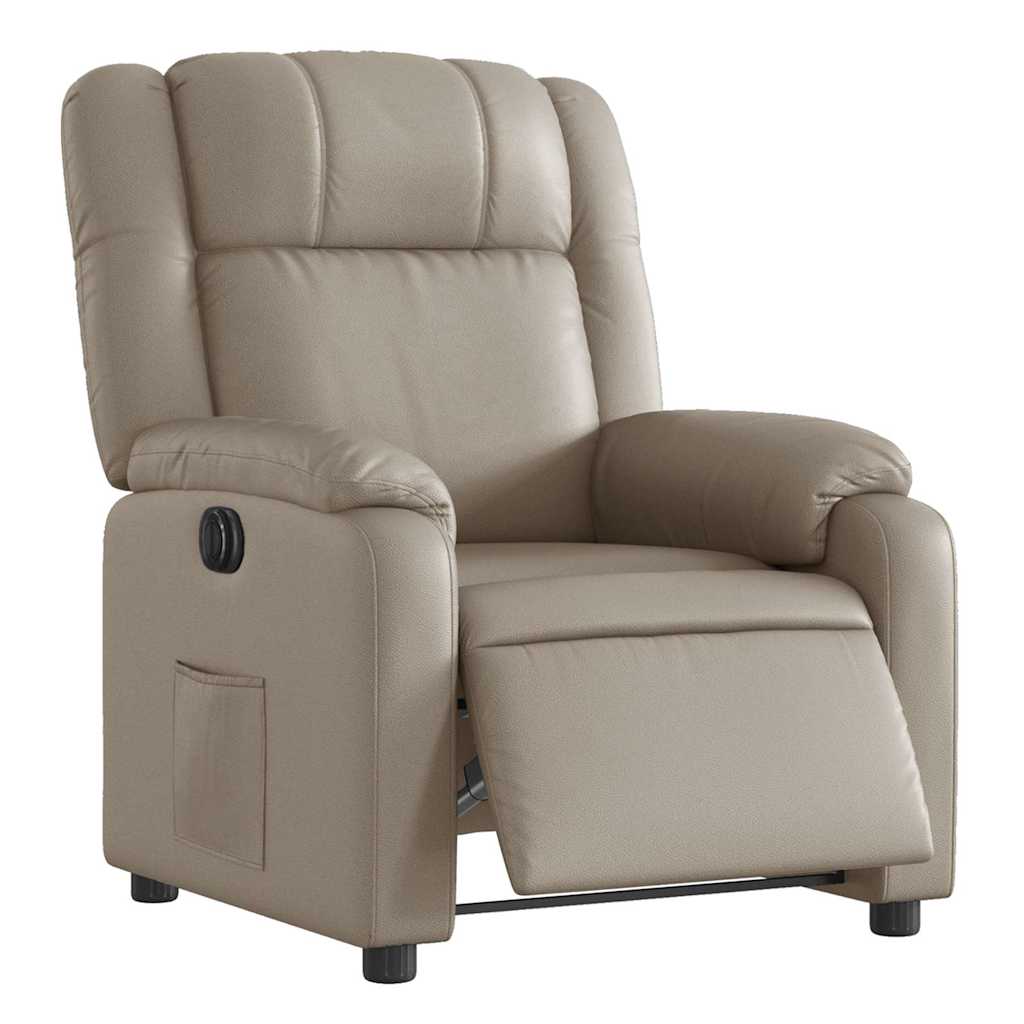 Poltrona reclinável elétrica couro artificial cor cappuccino