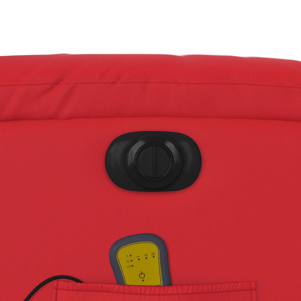 Poltrona massagens reclinável elétrica couro artif. vermelho