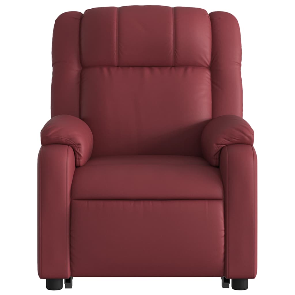 Poltrona reclin. elevatória elétrica couro artif vermelho-tinto