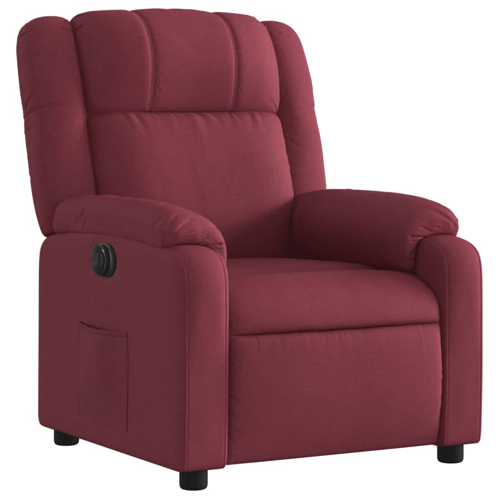 Poltrona elétrica reclinável tecido vermelho tinto