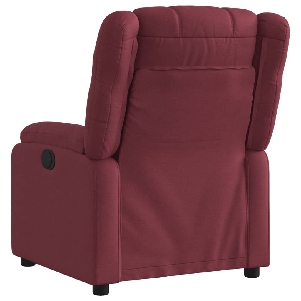Poltrona elétrica reclinável tecido vermelho tinto
