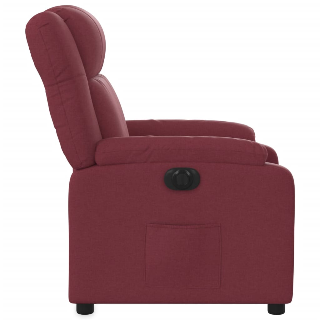 Poltrona elétrica reclinável tecido vermelho tinto