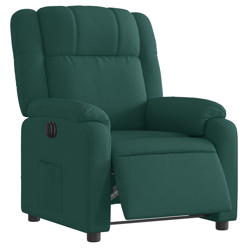 Poltrona elétrica reclinável tecido verde-escuro