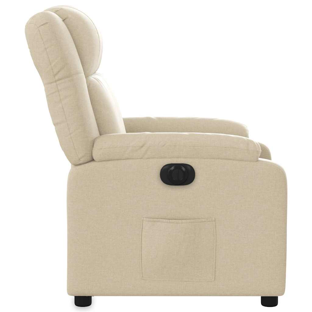 Poltrona reclinável elétrica tecido cor creme