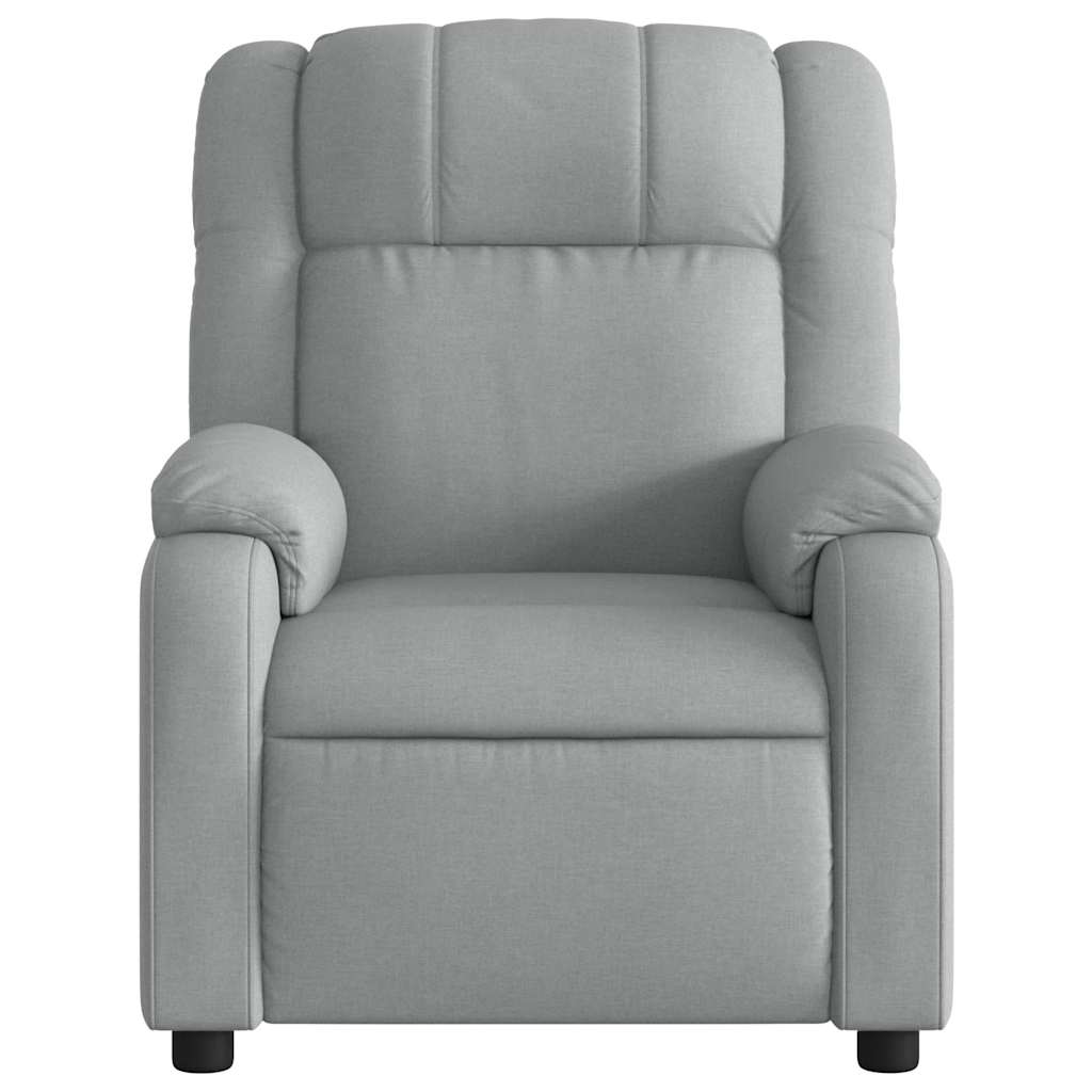 Poltrona de massagens reclinável elétrica tecido cinzento-claro
