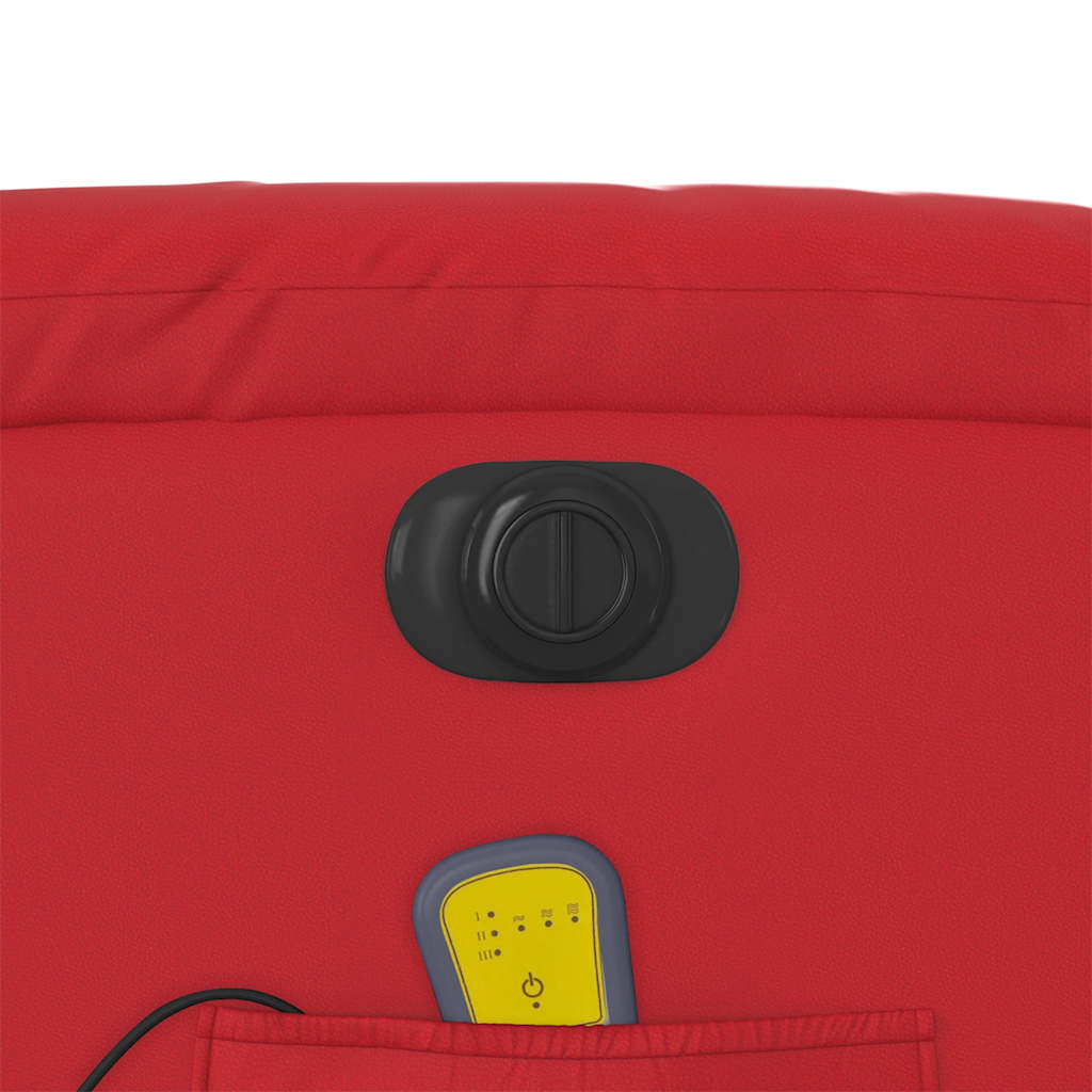 Poltrona massagens reclinável elétrica couro artif. vermelho