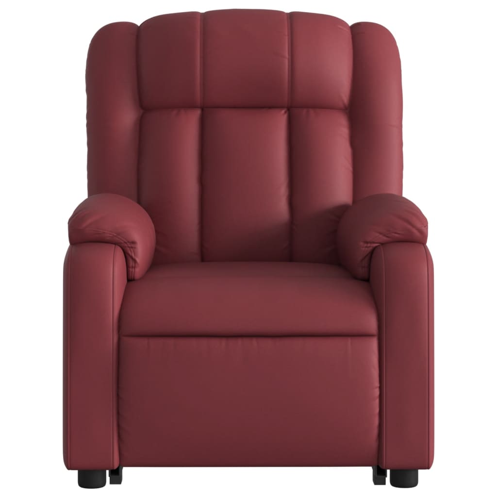 Poltrona reclin. elevatória elétrica couro artif vermelho-tinto