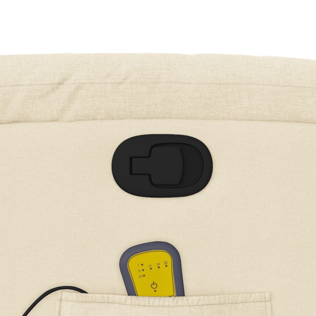 Poltrona elevatória de massagens tecido cor creme