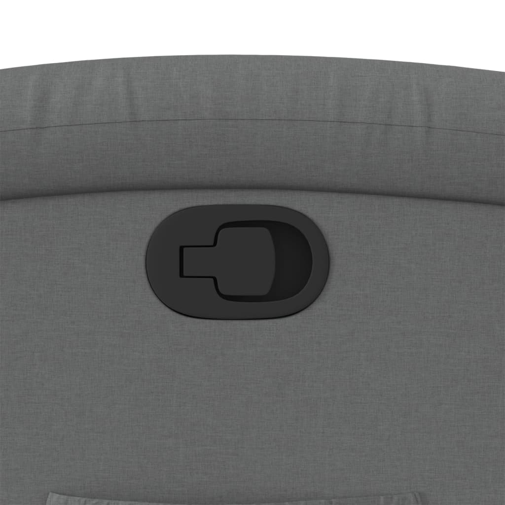 Poltrona reclinável em tecido cinza escuro