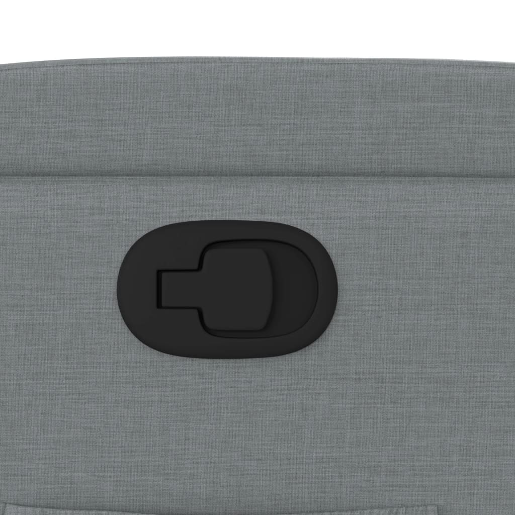 Poltrona reclinável em tecido cinza claro