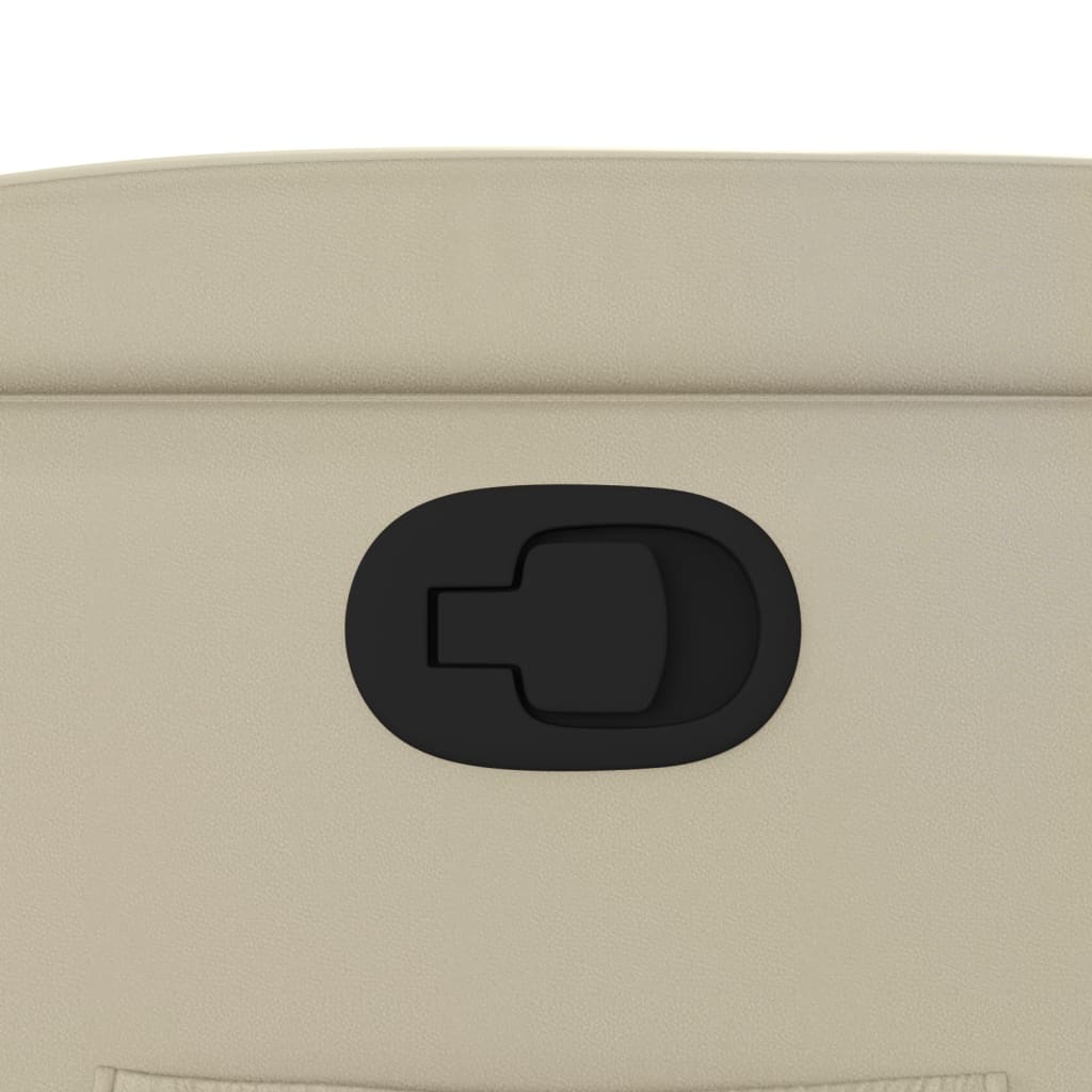 Poltrona reclinável em couro sintético creme