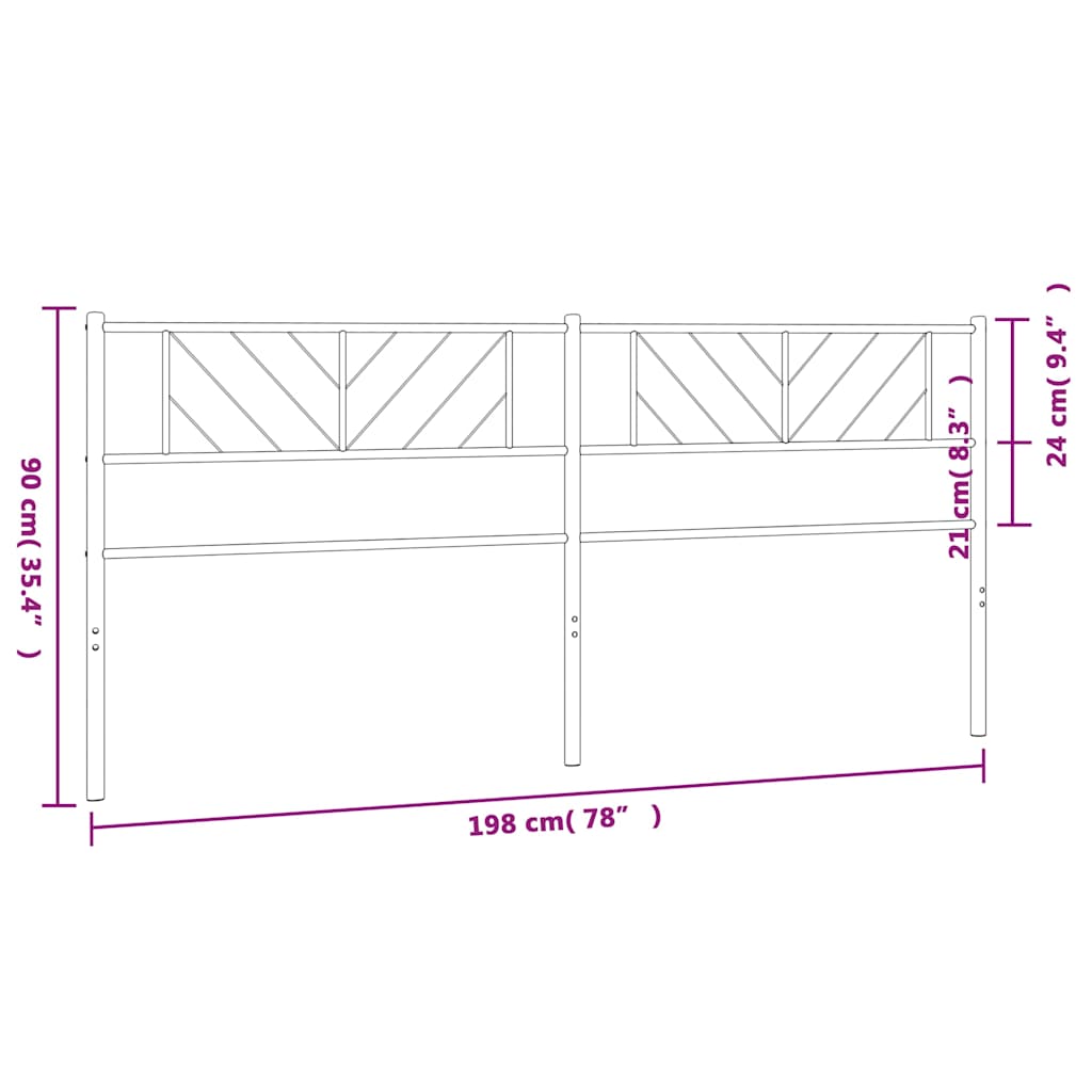 Cabeceira de cama 193 cm metal preto