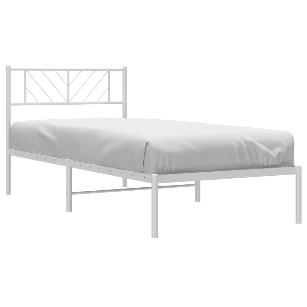 Estrutura de cama sem colchão com cabeceira 75x190 cm branco