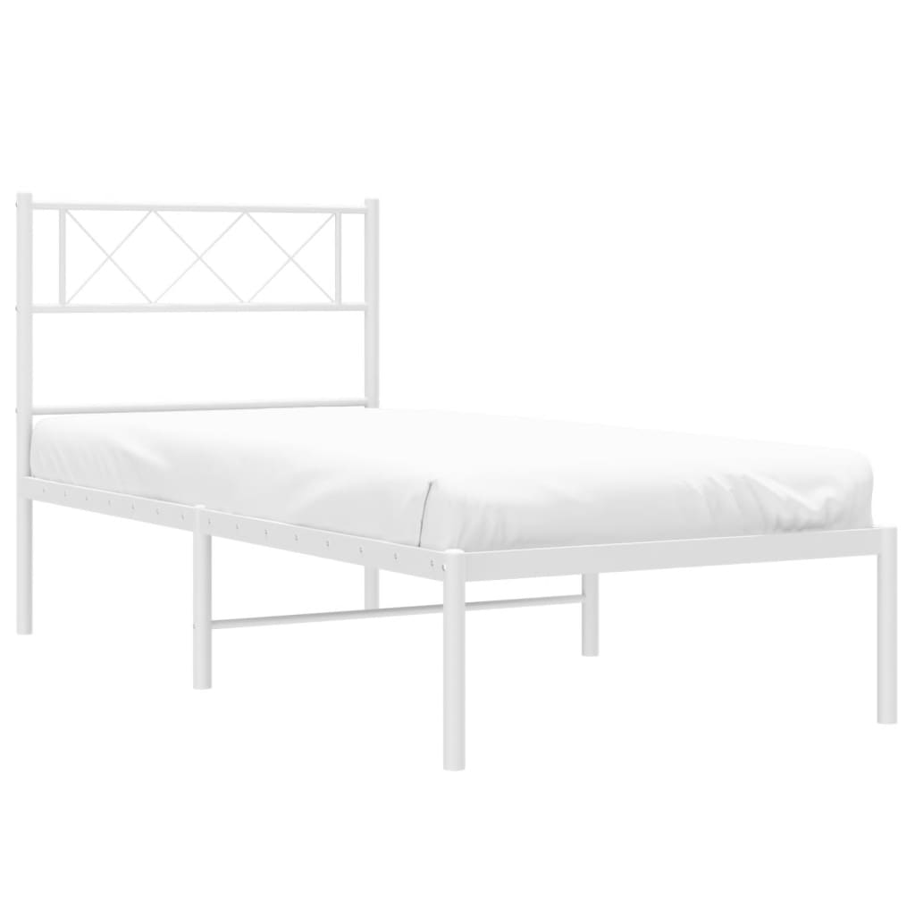 Estrutura de cama sem colchão com cabeceira 75x190 cm branco