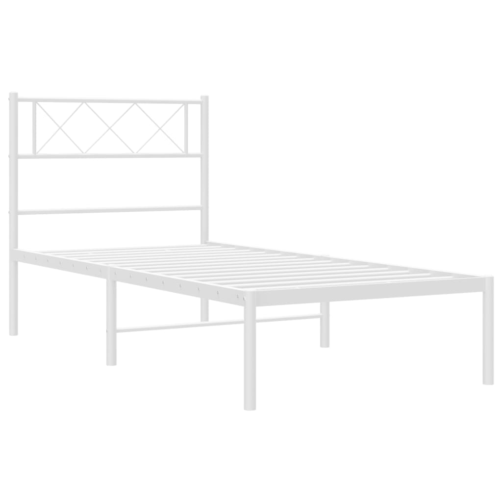 Estrutura de cama sem colchão com cabeceira 75x190 cm branco