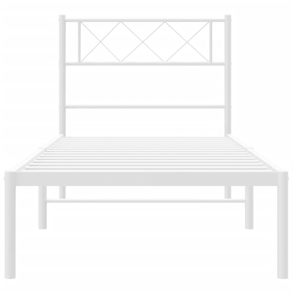 Estrutura de cama sem colchão com cabeceira 75x190 cm branco