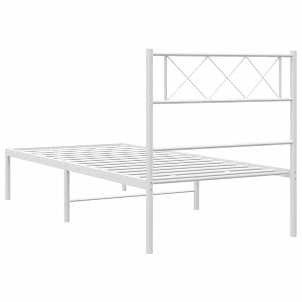 Estrutura de cama sem colchão com cabeceira 75x190 cm branco