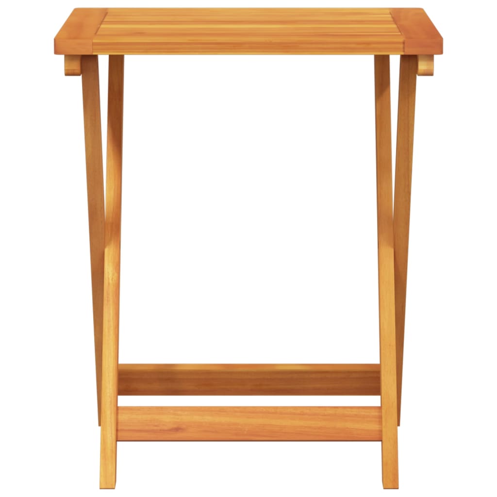 3 pcs conjunto jantar dobrável p/ jardim madeira acácia maciça