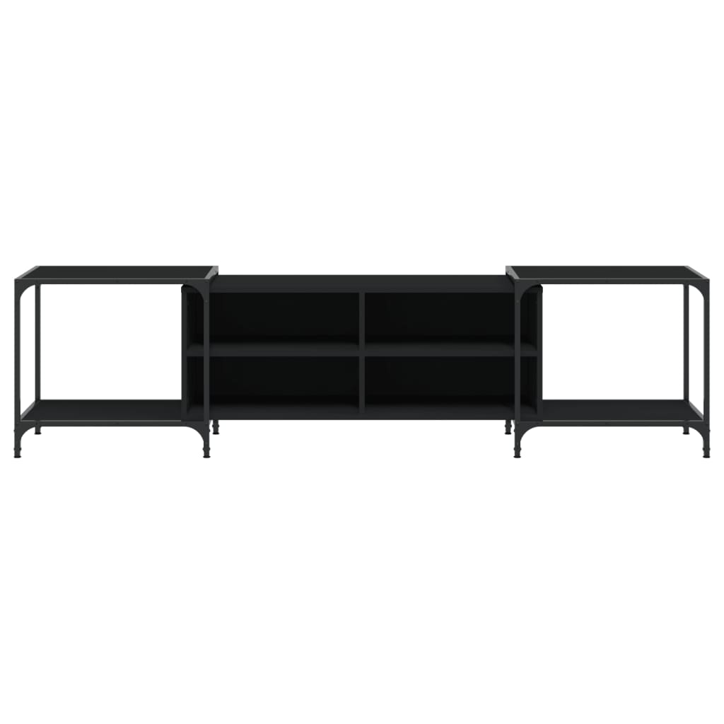 Móvel de TV 203x37x50 cm derivados de madeira preto