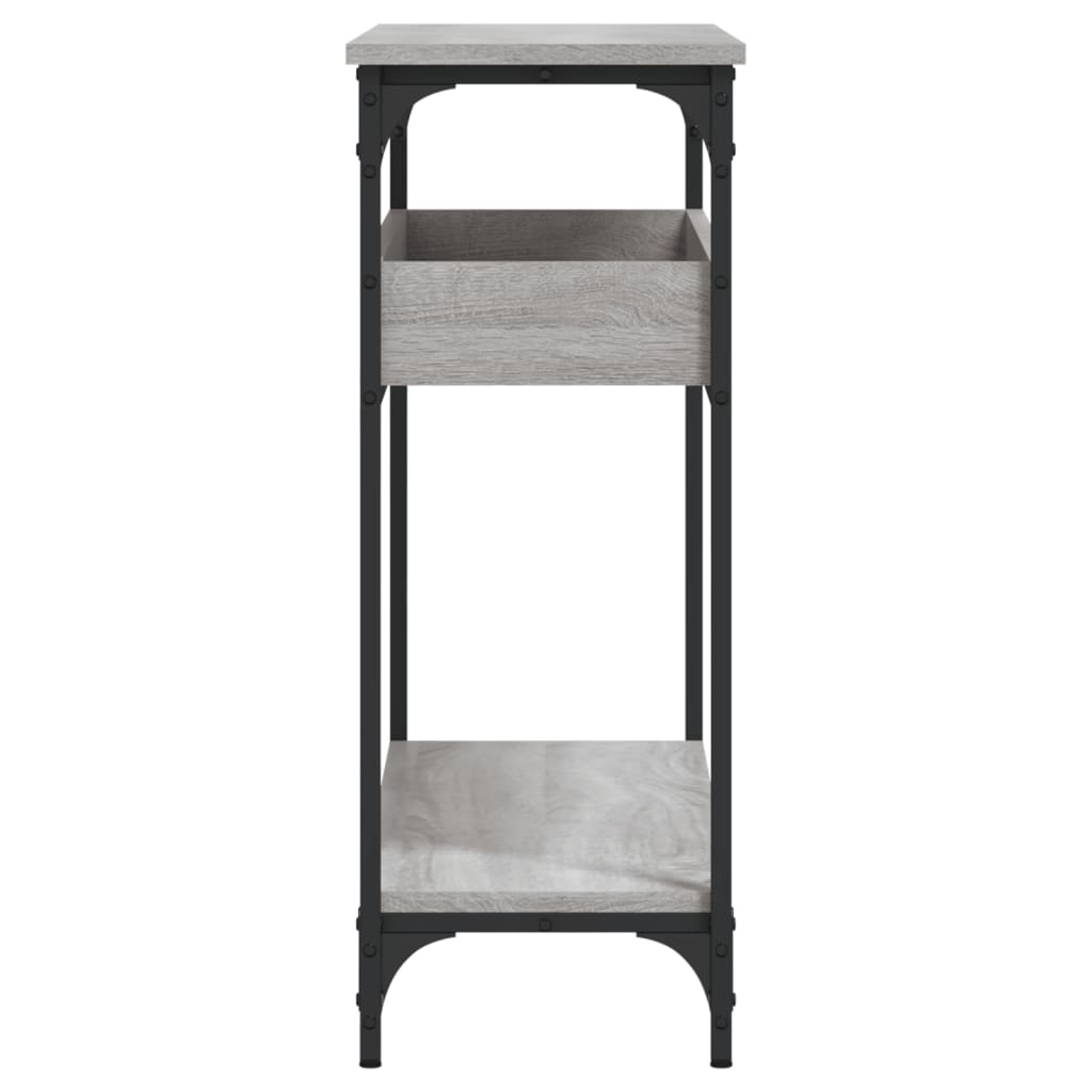 Mesa consola c/ prateleira derivados de madeira cinzento sonoma