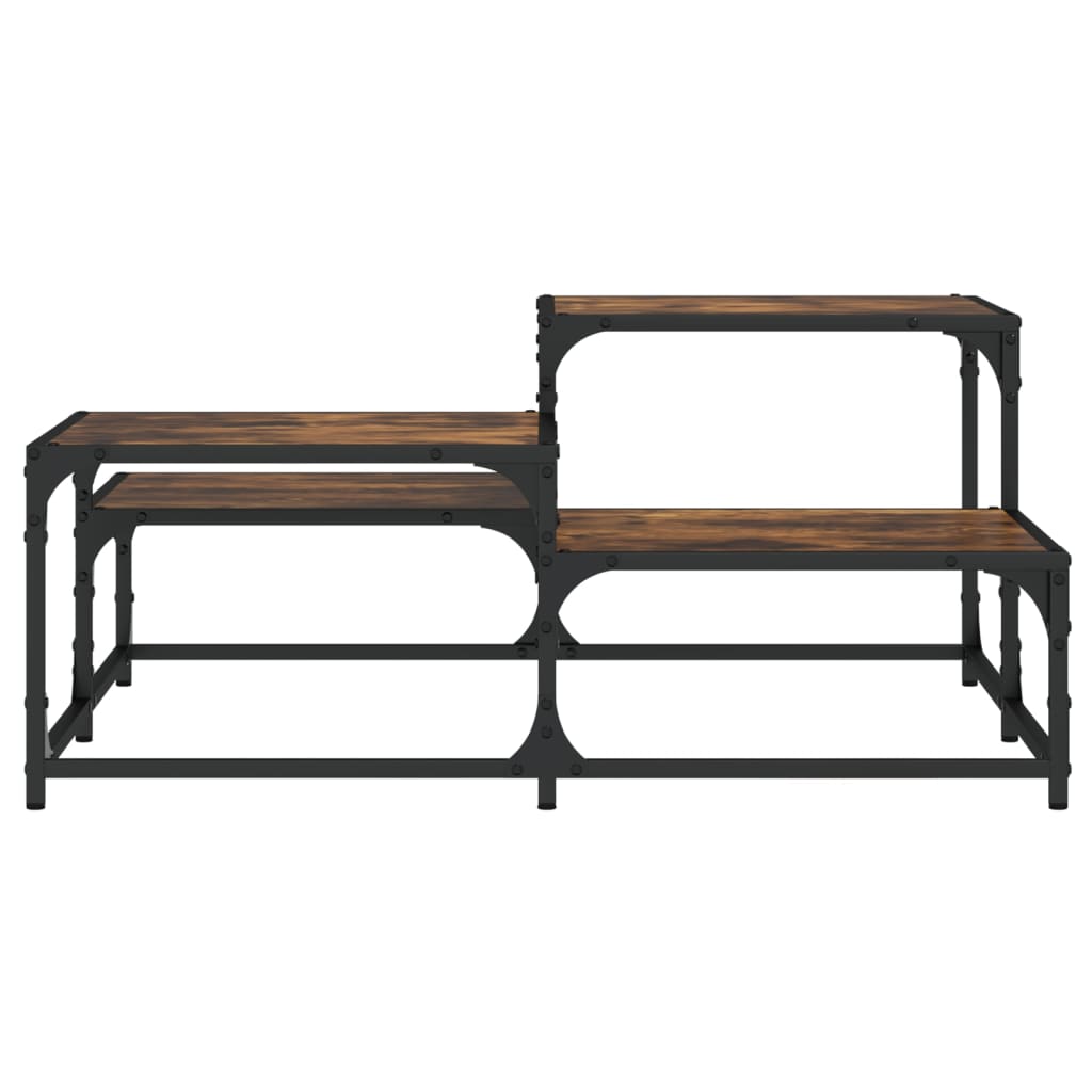 Mesa de centro 87,5x87,5x40cm derivados madeira carvalho fumado