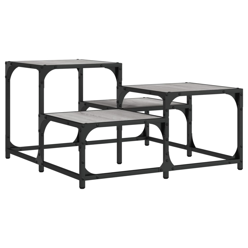 Mesa de centro 68x68x40 cm derivados de madeira cinzento sonoma