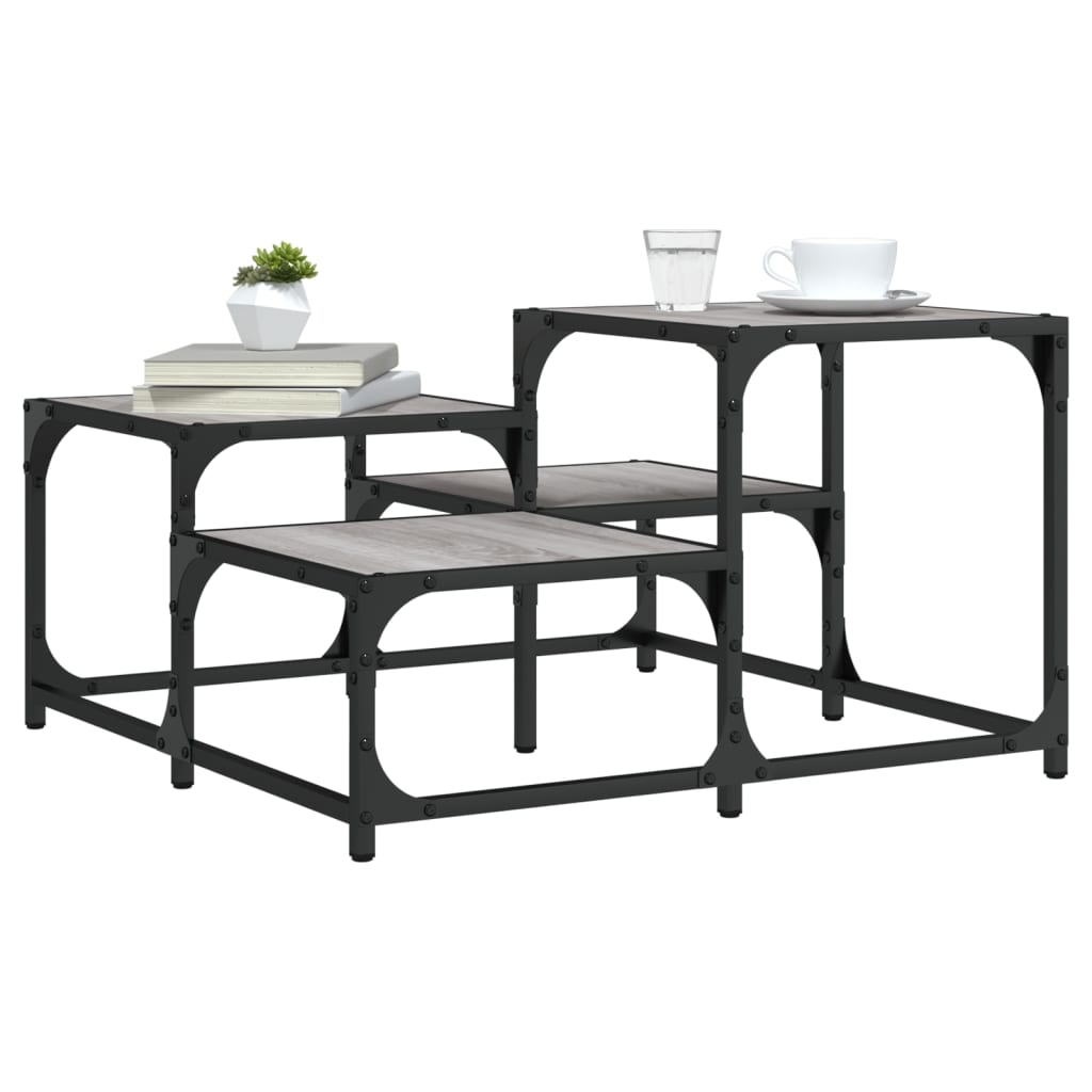 Mesa de centro 68x68x40 cm derivados de madeira cinzento sonoma