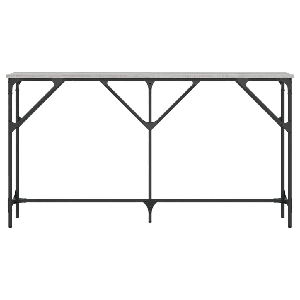 Mesa consola 140x23x75 cm derivados de madeira cinzento sonoma