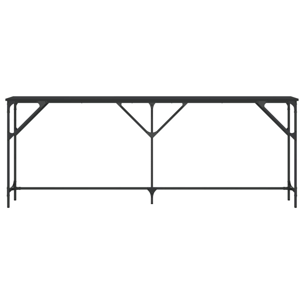 Mesa consola 200x29x75 cm derivados de madeira preto