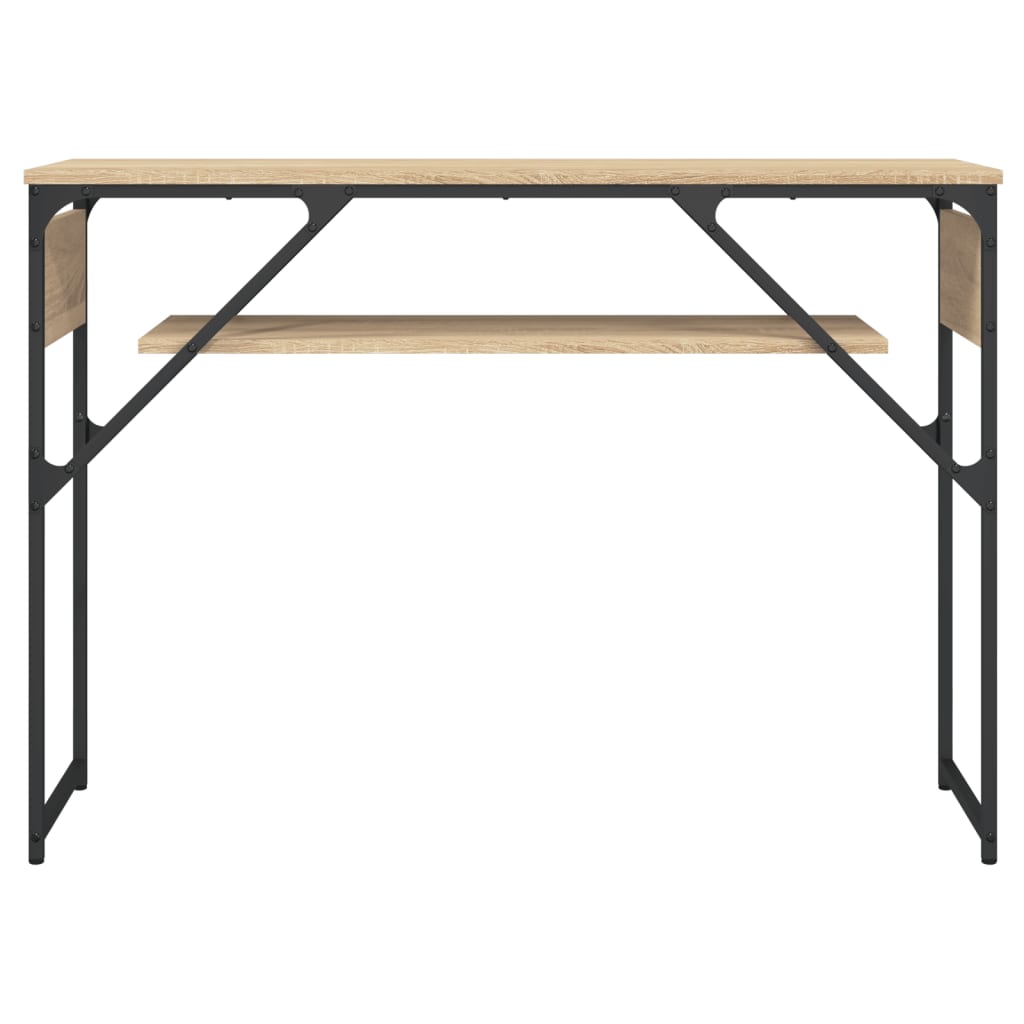 Mesa consola c/ prateleira derivados de madeira carvalho sonoma