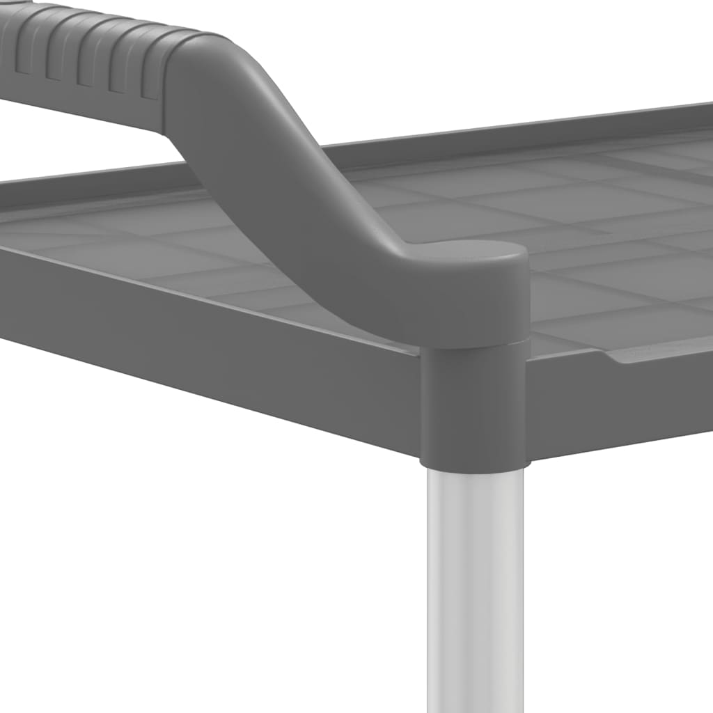 Carrinho c/ 3 prateleiras 81x41x92 cm alumínio cinzento