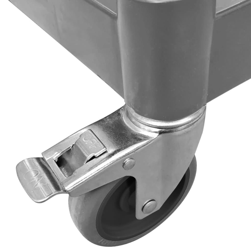 Carrinho c/ 3 prateleiras 81x41x92 cm alumínio cinzento