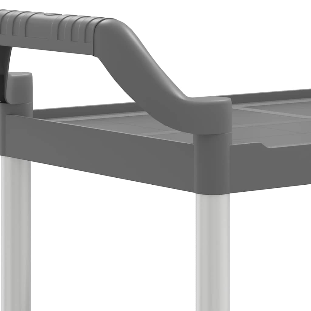 Carrinho c/ 3 prateleiras 81x41x92 cm alumínio cinzento