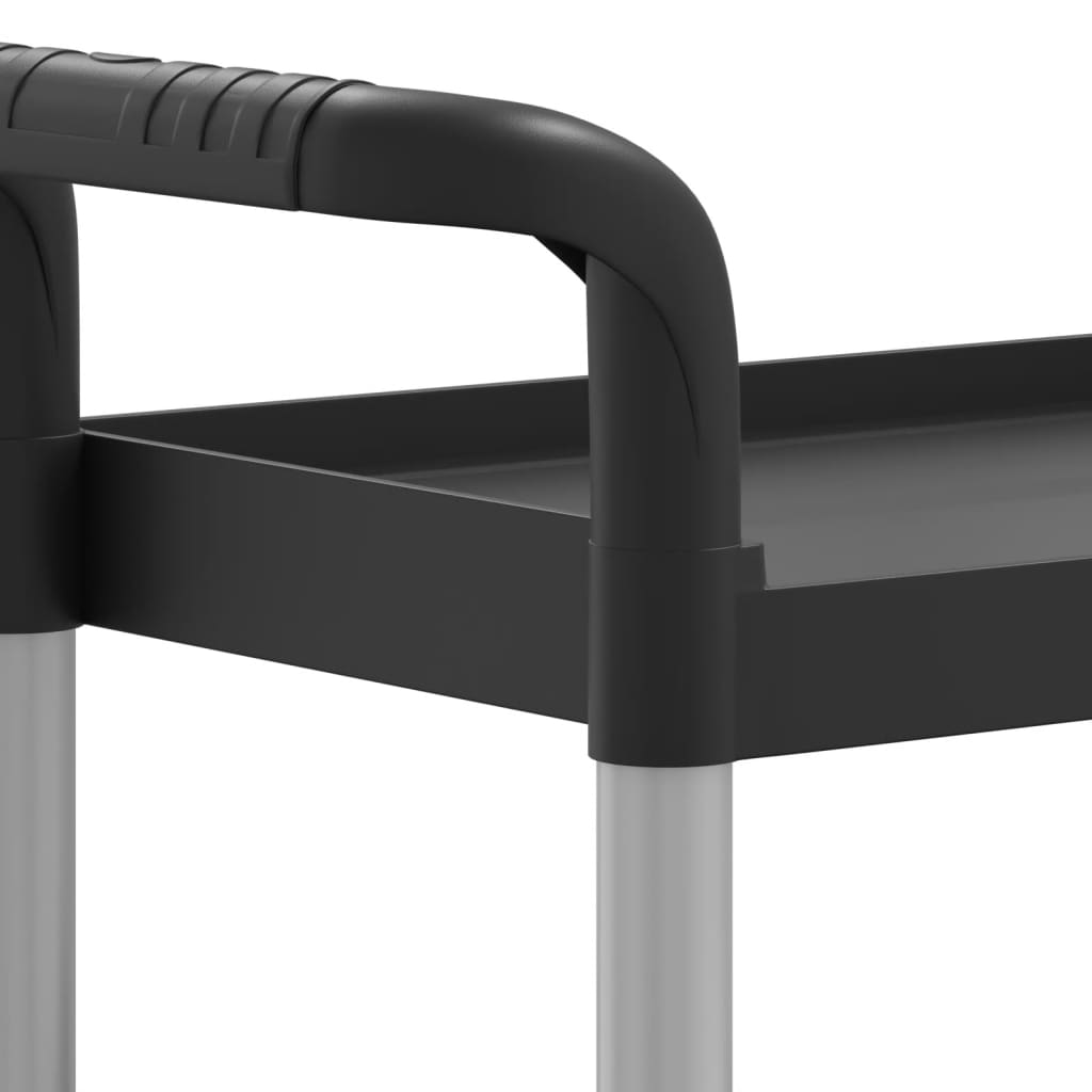 Carrinho c/ 3 prateleiras 81x41x92 cm alumínio cinzento