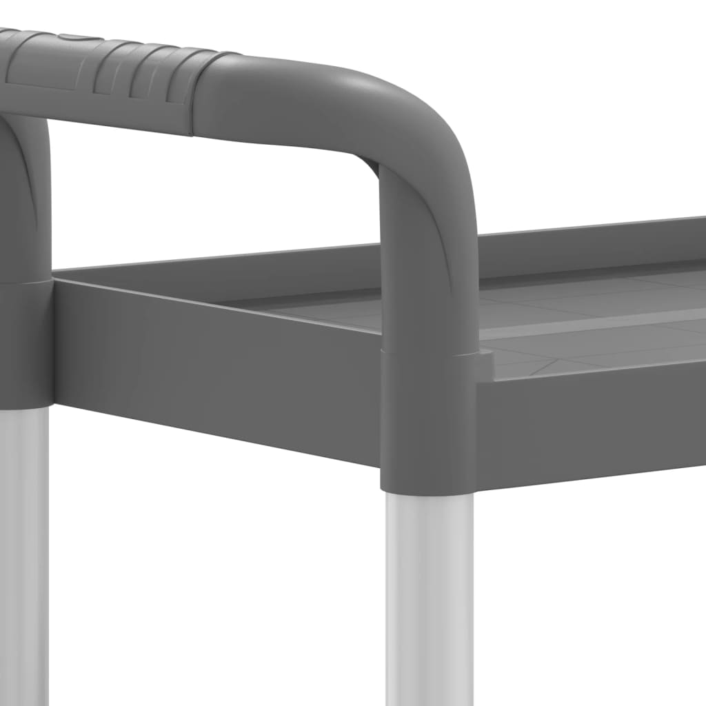 Carrinho c/ 3 prateleiras 81x41x92 cm alumínio cinzento