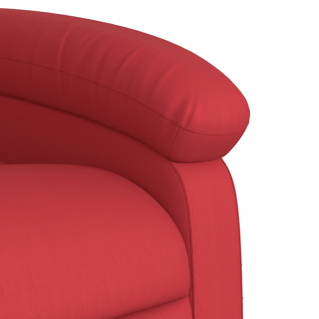 Poltrona reclinável couro artificial vermelho