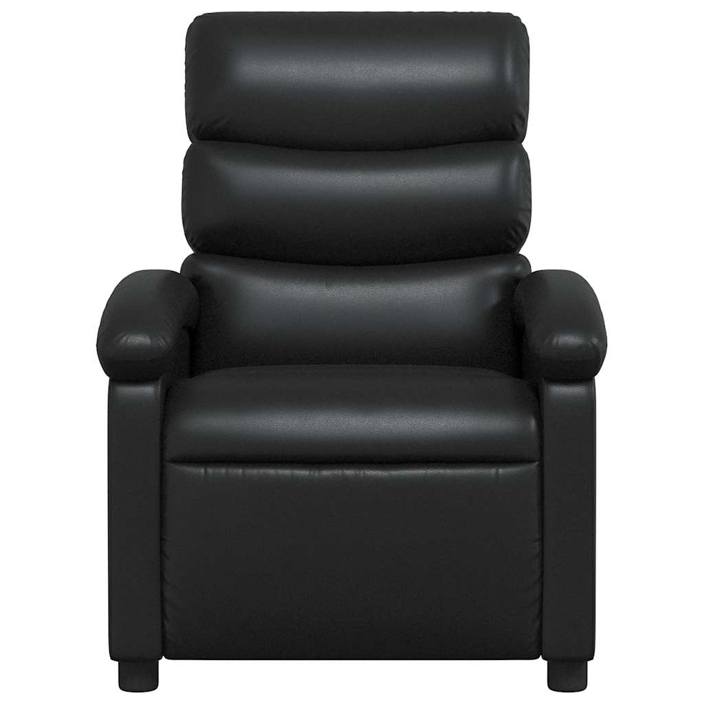 Poltrona de massagens reclinável couro artificial preto