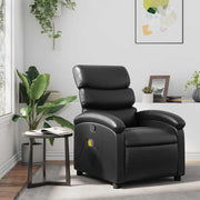 Poltrona de massagens reclinável couro artificial preto