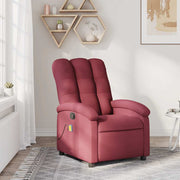 Poltrona de massagens reclinável tecido vermelho tinto