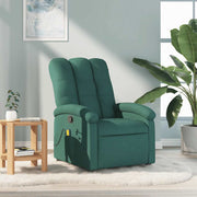 Poltrona de massagens reclinável tecido verde-escuro