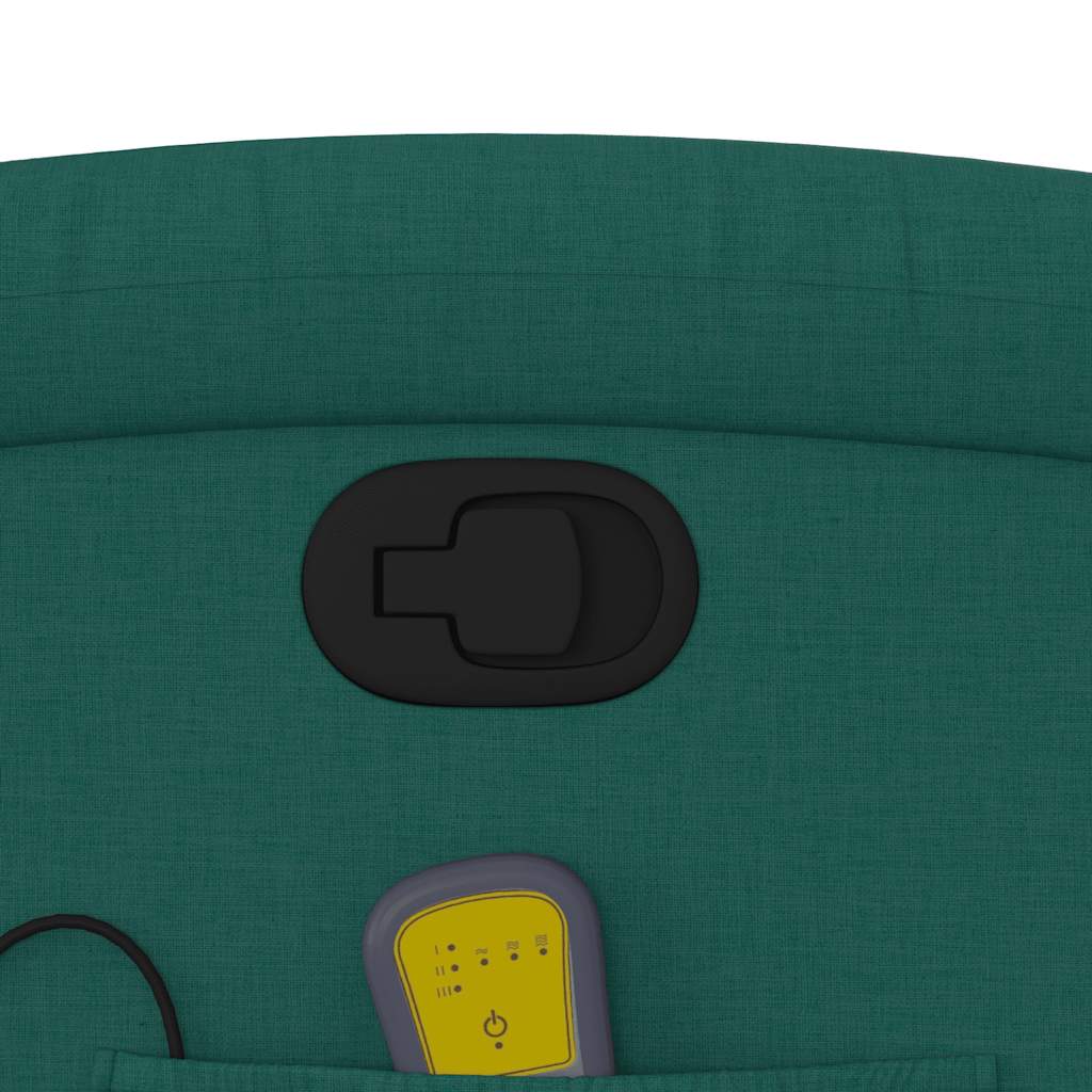 Poltrona de massagens reclinável tecido verde-escuro