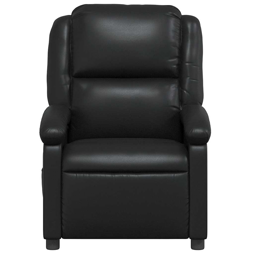 Poltrona de massagens reclinável couro artificial preto