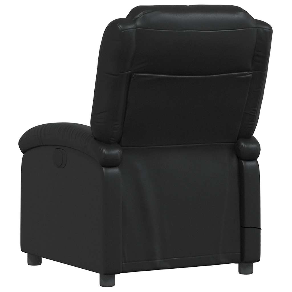 Poltrona de massagens reclinável couro artificial preto