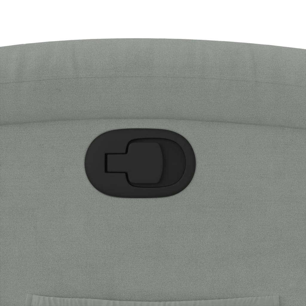 Poltrona reclinável veludo cinza claro